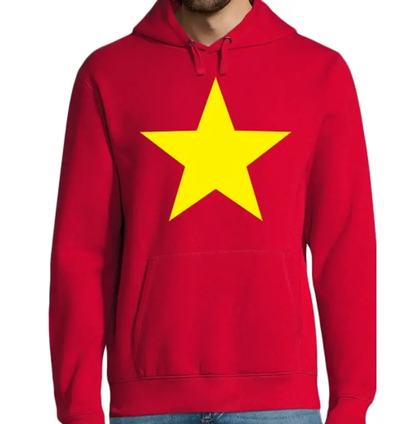 Felpa uomo con cappuccio lei gialla