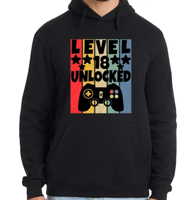 Felpa uomo con cappuccio livello 18 sbloccato