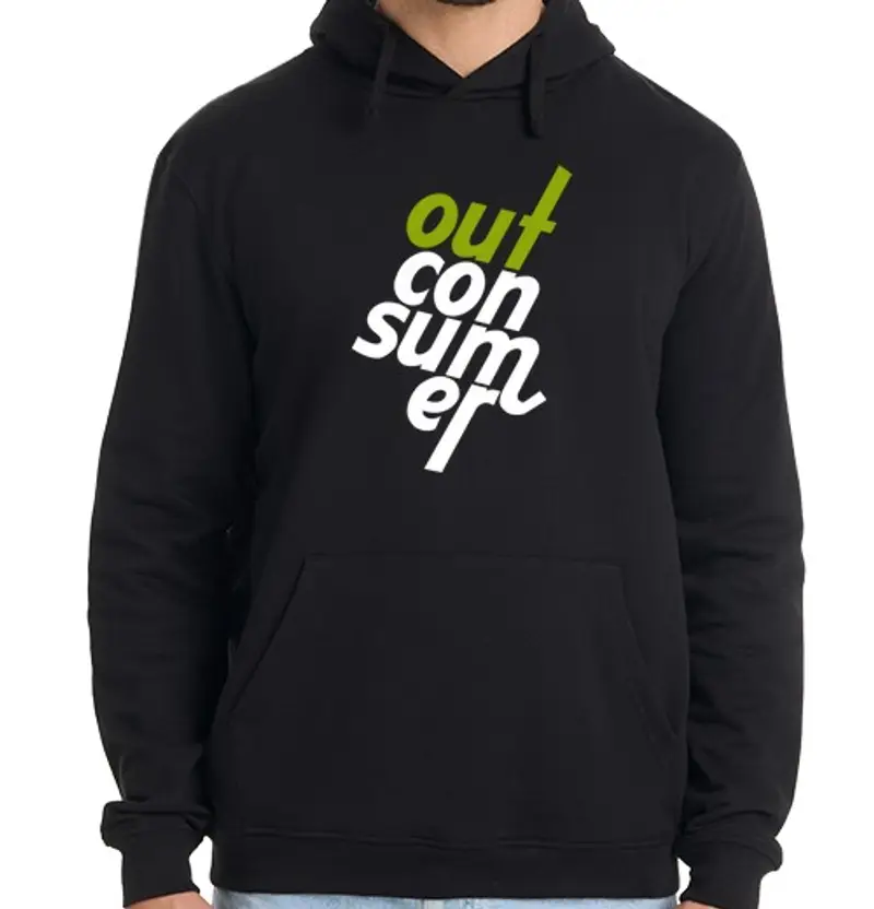 Felpa uomo con cappuccio logo outconsumer