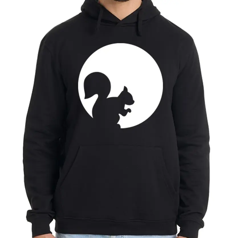 Felpa uomo con cappuccio luna di scoiattolo