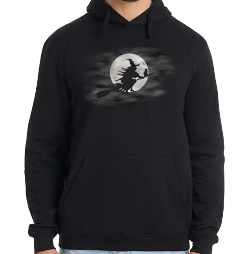 Felpa uomo con cappuccio luna felpa - witch
