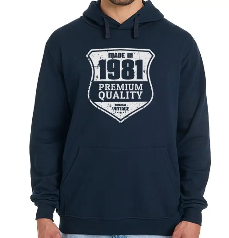 Felpa uomo con cappuccio mad e del 1981 qualità premium original