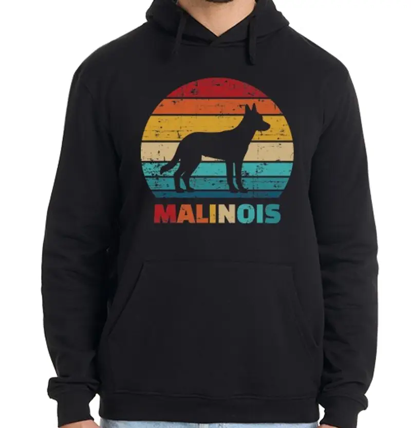 Felpa uomo con cappuccio malinois vintage