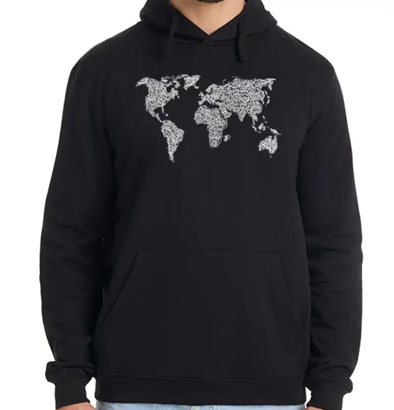 Felpa uomo con cappuccio mappa