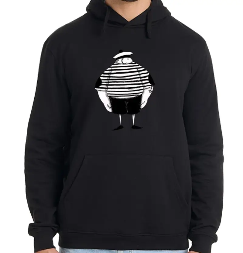 Felpa uomo con cappuccio marino