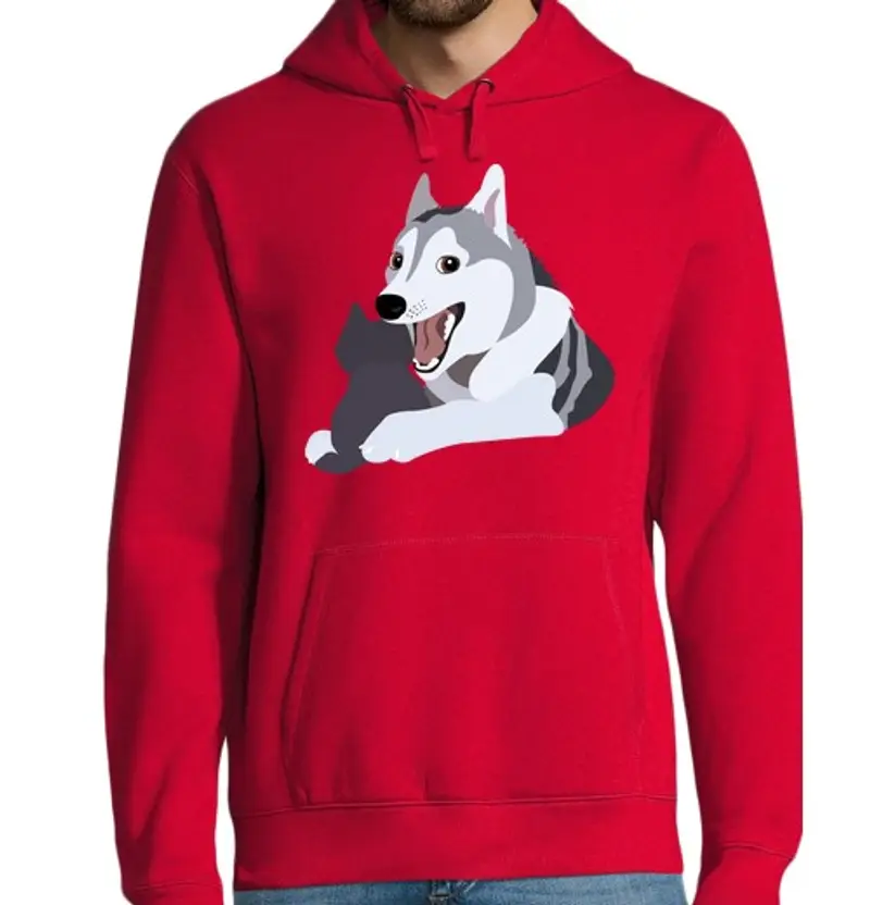 Felpa uomo con cappuccio meme cane gioco di parole