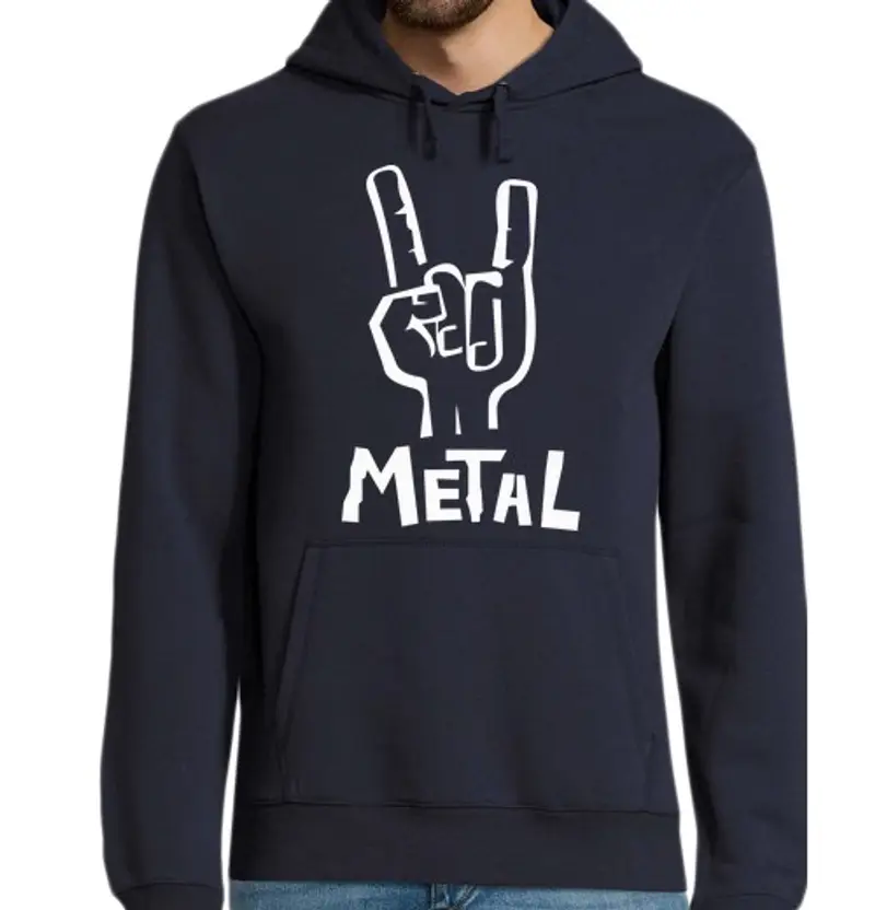 Felpa uomo con cappuccio metal hand