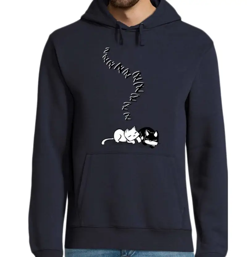 Felpa uomo con cappuccio miau 03
