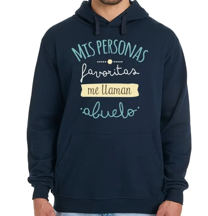 Felpa uomo con cappuccio mie persone preferite mi chiamano nonno