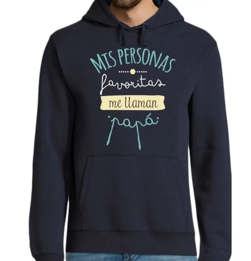 Felpa uomo con cappuccio mie persone preferite mi chiamano papà
