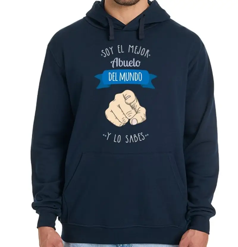 Felpa uomo con cappuccio miglior nonno del mondo (e si sa)