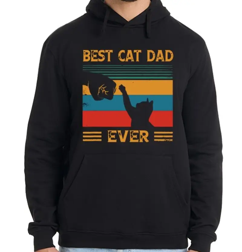 Felpa uomo con cappuccio miglior papà gatto
