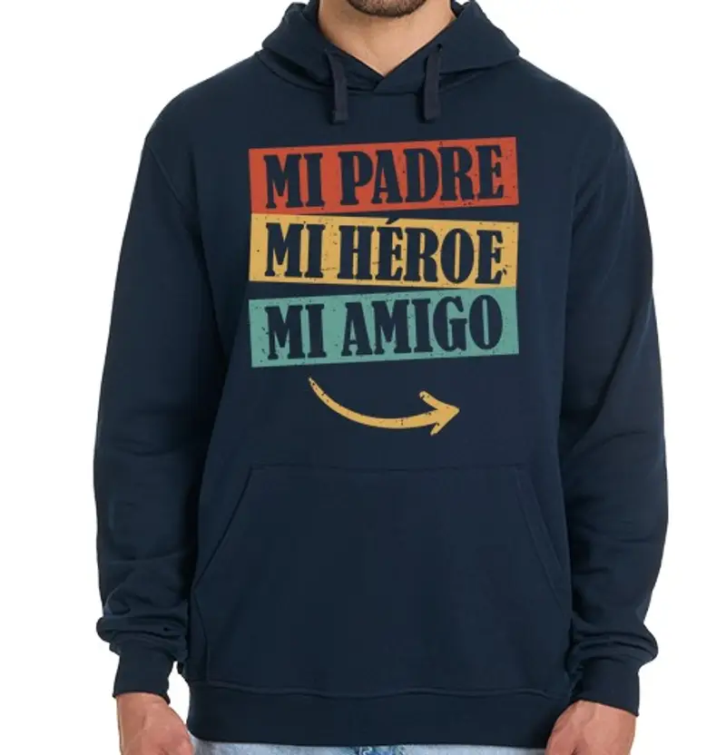 Felpa uomo con cappuccio mio padre il mio eroe il mio amico