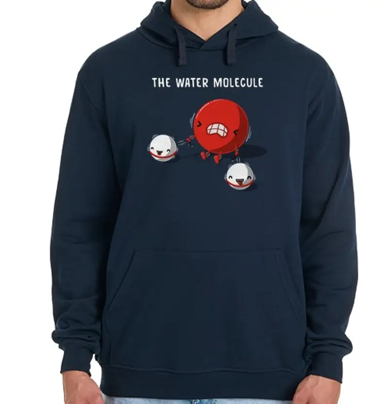 Felpa uomo con cappuccio molecola d39acqua