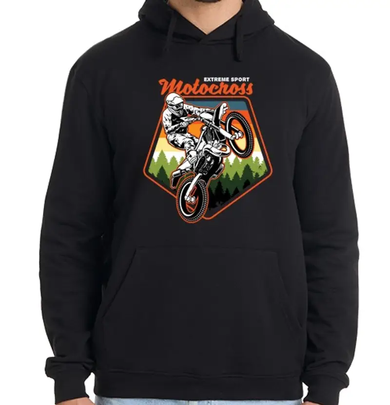 Felpa uomo con cappuccio moto sport estremo