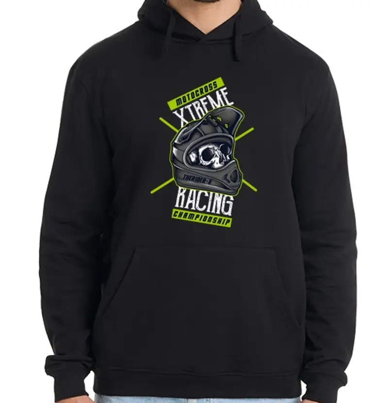 Felpa uomo con cappuccio motocross