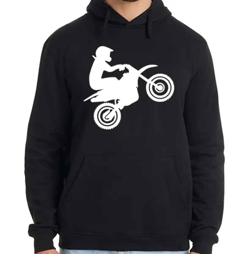 Felpa uomo con cappuccio motocross
