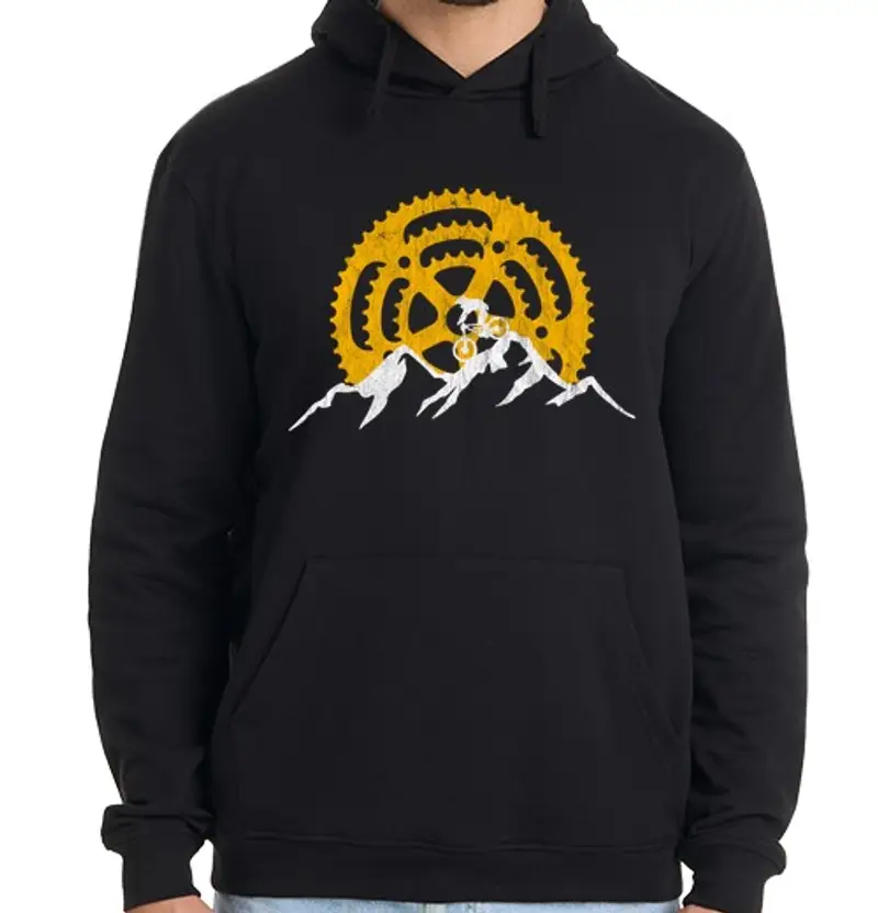 Felpa uomo con cappuccio mountain bike mtb corone mountain bike pignoni per bici avventura