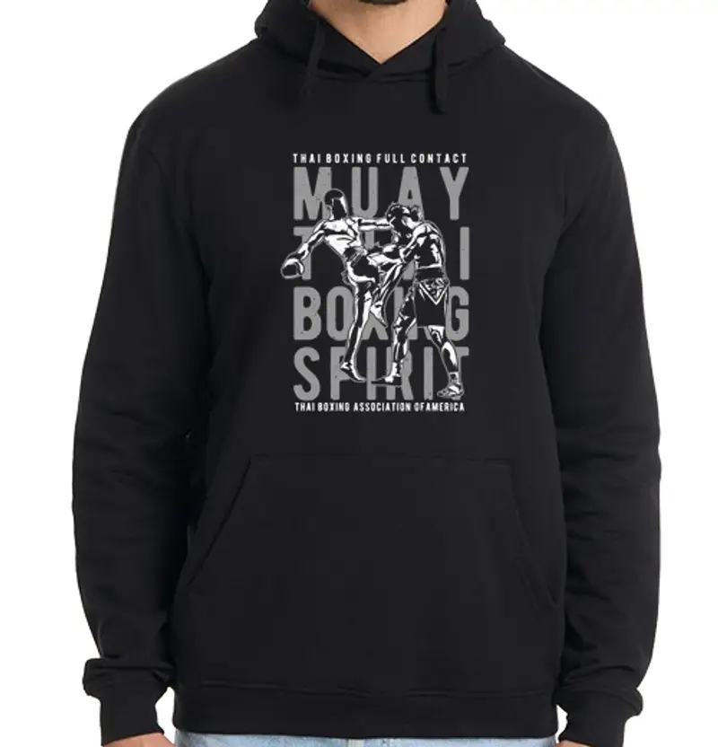 Felpa uomo con cappuccio muay thai