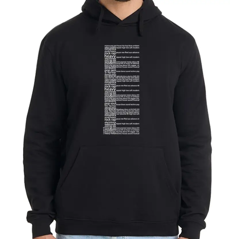 Felpa uomo con cappuccio musica per pianoforte