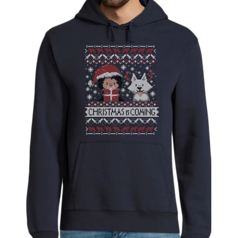 Felpa uomo con cappuccio Natale sta arrivando