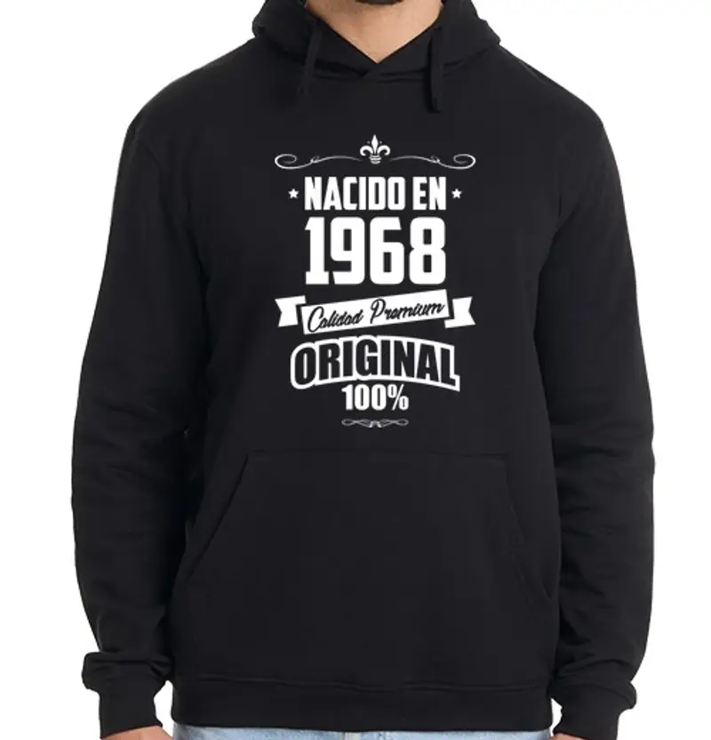 Felpa uomo con cappuccio Nato nel 1968 cali dad premium