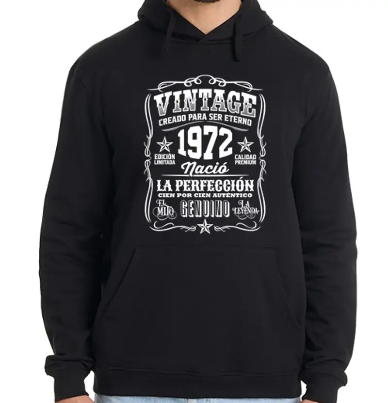 Felpa uomo con cappuccio nato nel 1972 vintage 52 anni regalo 52esimo compleanno