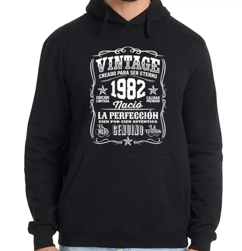 Felpa uomo con cappuccio nato nel 1982 vintage 42 anni regalo 42esimo compleanno
