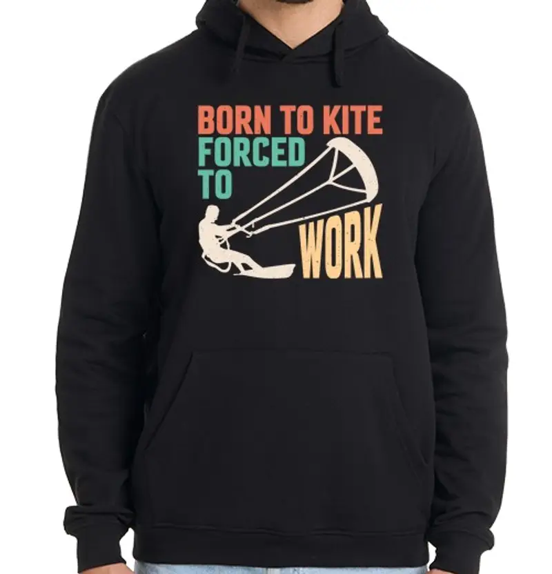 Felpa uomo con cappuccio nato per aquilone costretto a lavorare