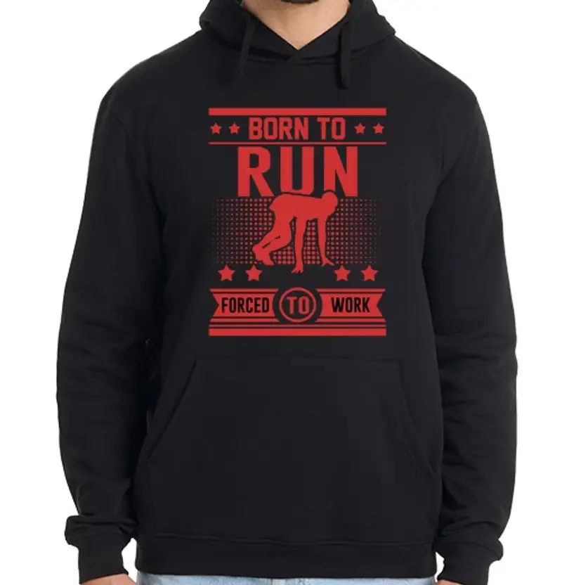 Felpa uomo con cappuccio nato per correre costretto a lavorare