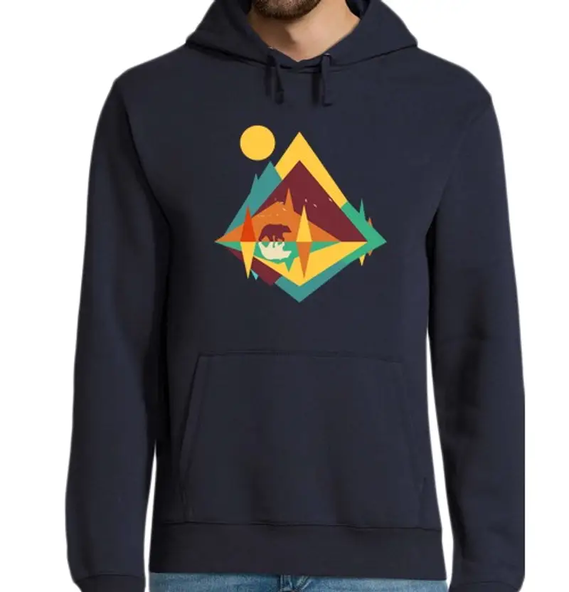 Felpa uomo con cappuccio natura selvaggia