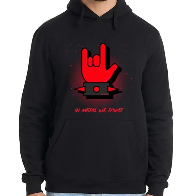 Felpa uomo con cappuccio nel metal non si rust