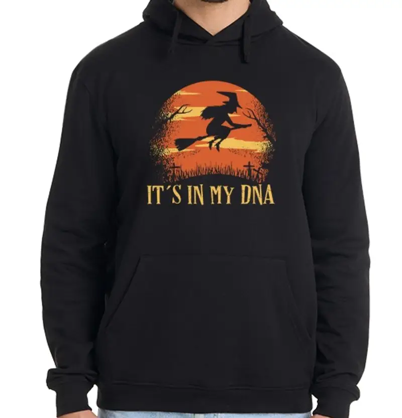Felpa uomo con cappuccio è nel mio dna volare una strega su una