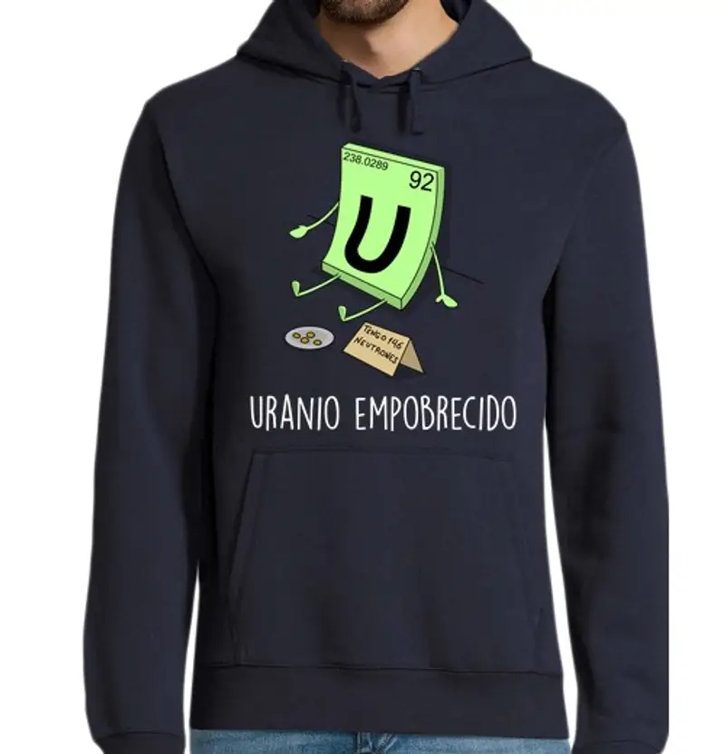 Felpa uomo con cappuccio nero uranio impoverito