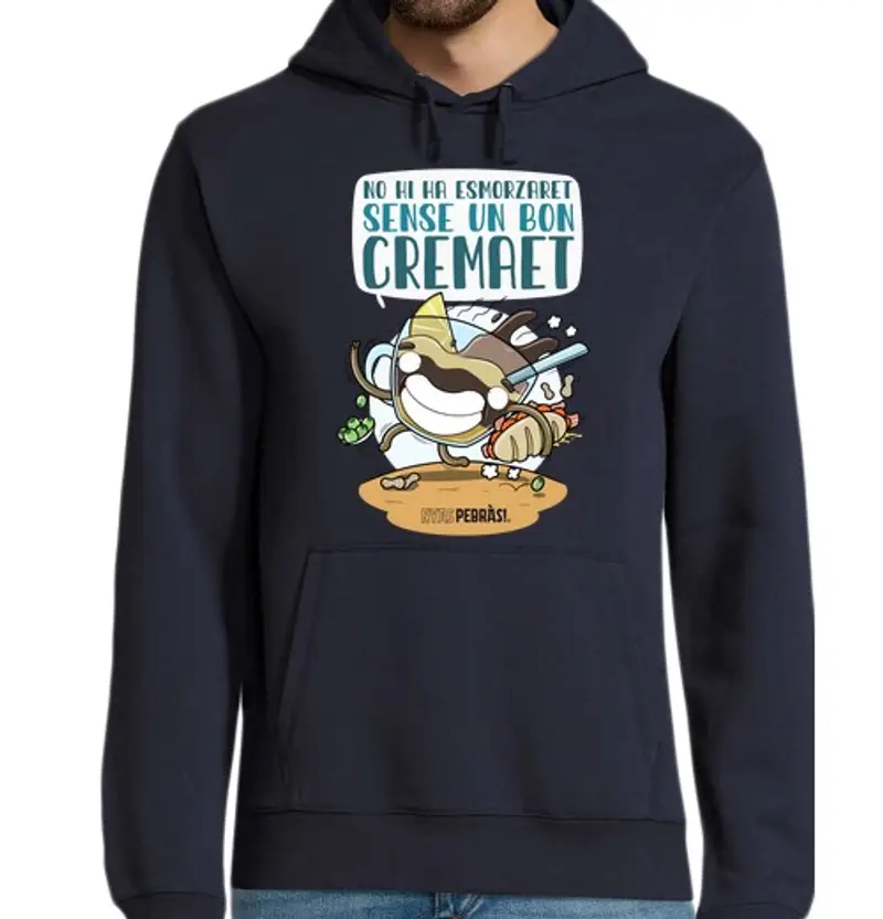 Felpa uomo con cappuccio no ciao ha esmorz are t senso un bon co