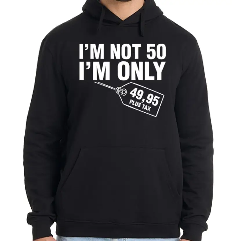 Felpa uomo con cappuccio Non not 50 anni