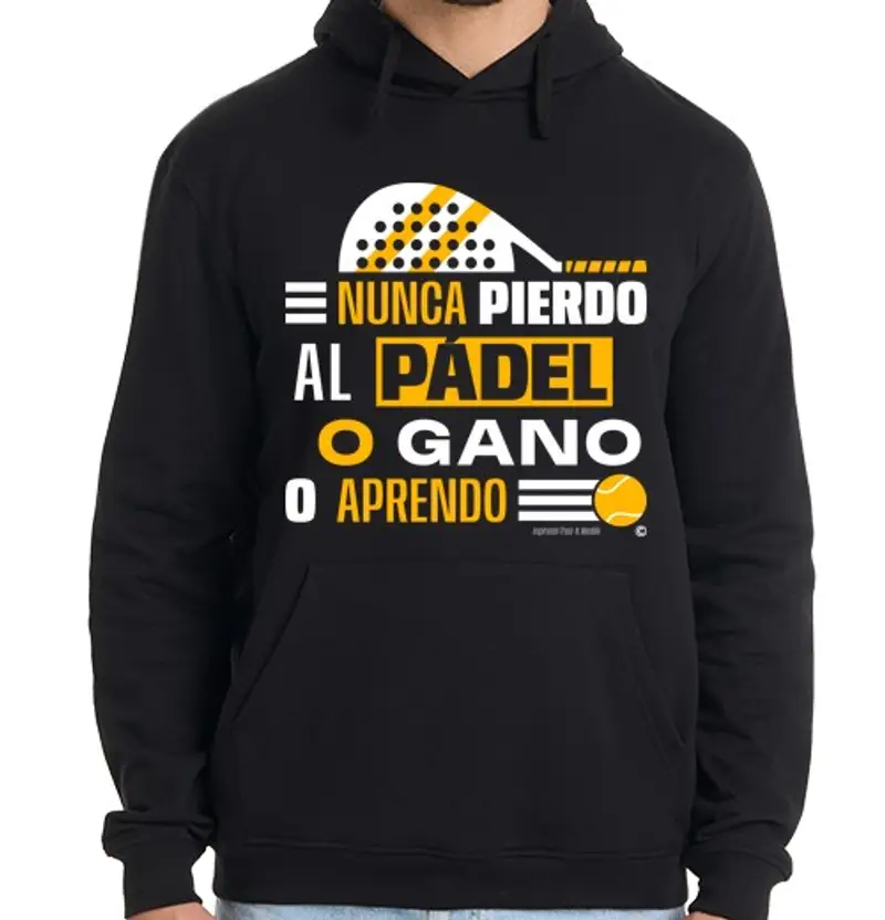 Felpa uomo con cappuccio Non perdo mai il paddle tennis