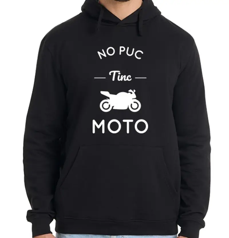 Felpa uomo con cappuccio Non posso ho moto - catalanono
