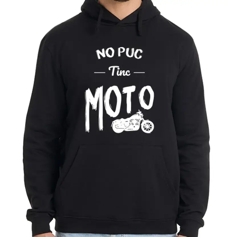Felpa uomo con cappuccio Non posso ho moto - catalanono