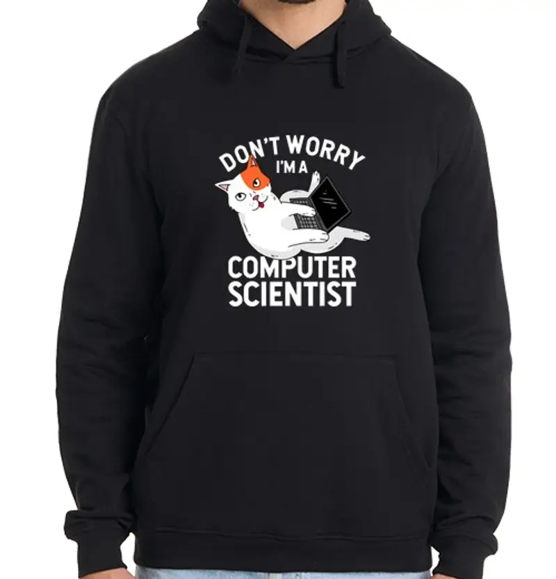 Felpa uomo con cappuccio non preoccuparti sono un informatico