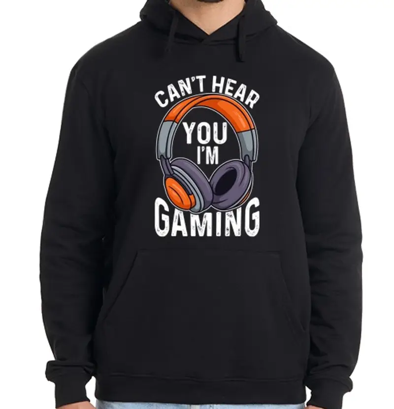 Felpa uomo con cappuccio Non riesco a sentirti sono una cuffia d