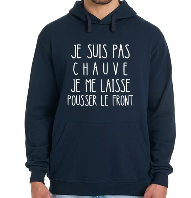 Felpa uomo con cappuccio non sono calvo