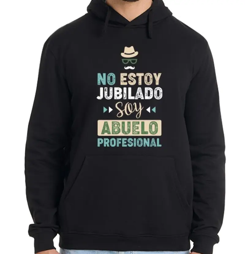 Felpa uomo con cappuccio Non sono in pensione sono nonno pr of e