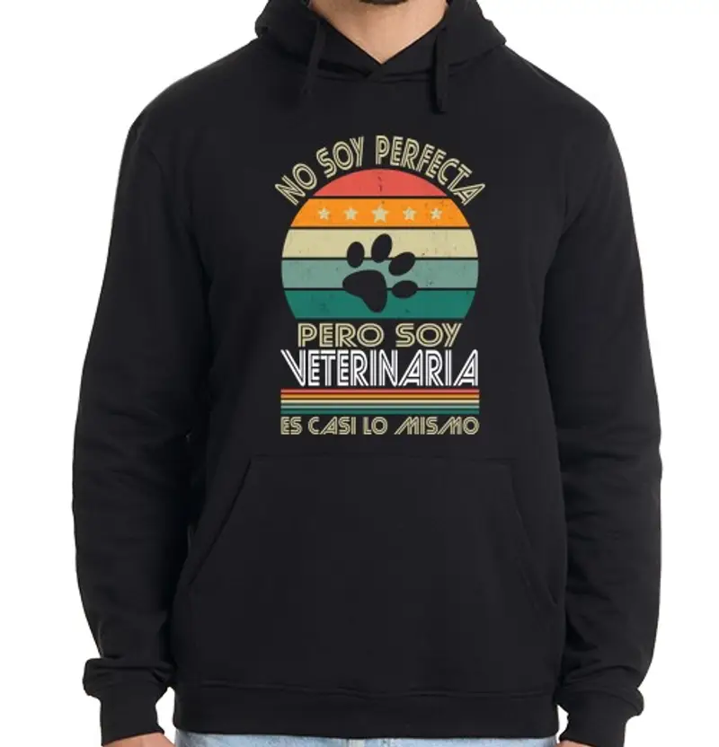 Felpa uomo con cappuccio Non sono perfetto ma sono un veterinari