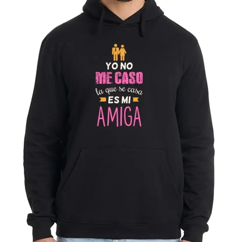 Felpa uomo con cappuccio Non sposo che sposato è mio amica