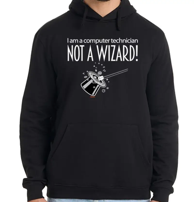 Felpa uomo con cappuccio non un mago