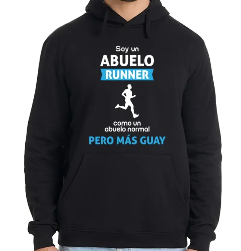 Felpa uomo con cappuccio nonno run ner