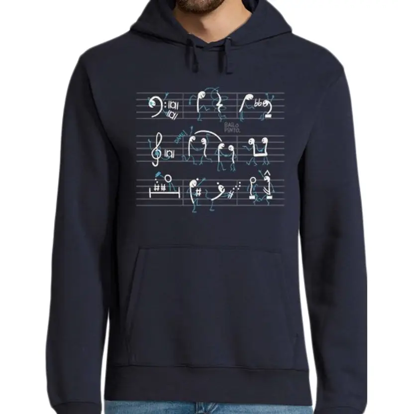 Felpa uomo con cappuccio not come un pentagramma balla