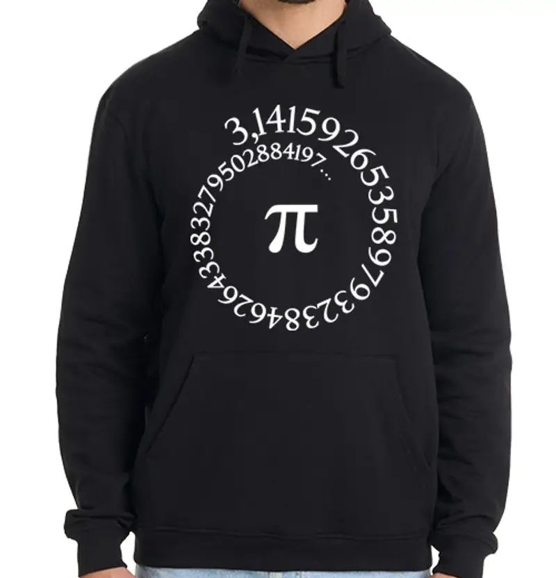 Felpa uomo con cappuccio numeri pi -