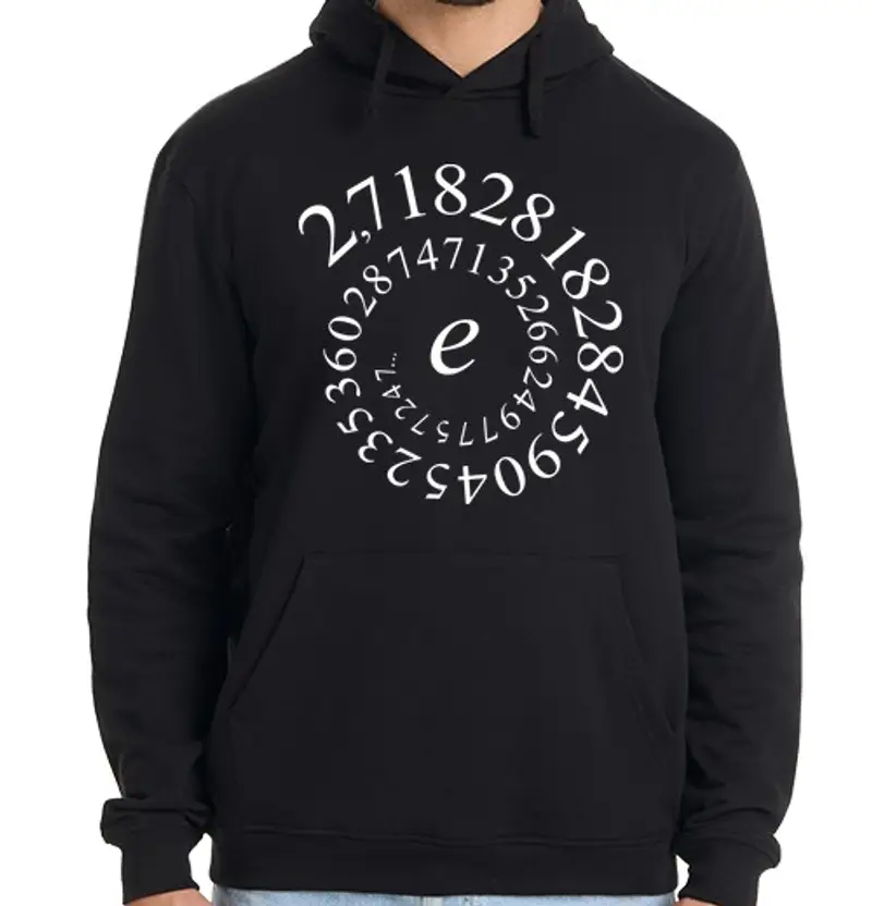 Felpa uomo con cappuccio numero e la matematica